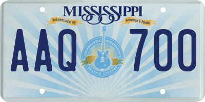 MS license plate AAQ700