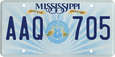 MS license plate AAQ705