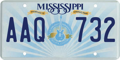 MS license plate AAQ732