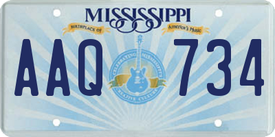 MS license plate AAQ734