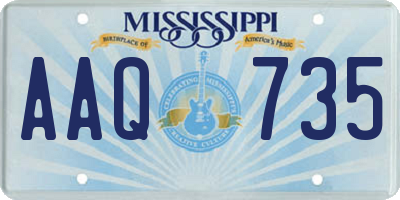 MS license plate AAQ735