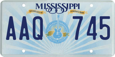 MS license plate AAQ745