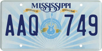 MS license plate AAQ749