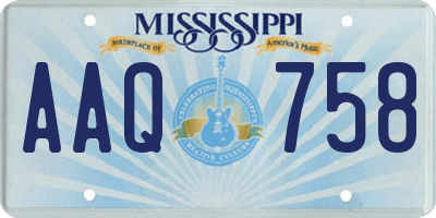 MS license plate AAQ758