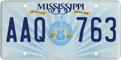 MS license plate AAQ763