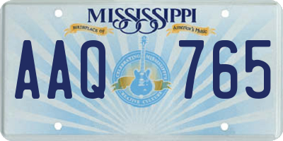 MS license plate AAQ765