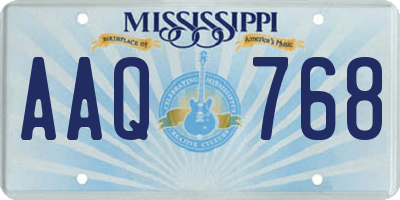 MS license plate AAQ768