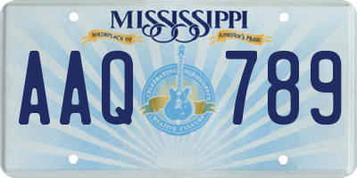 MS license plate AAQ789