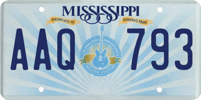 MS license plate AAQ793