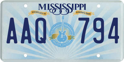 MS license plate AAQ794