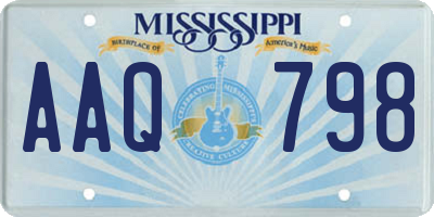 MS license plate AAQ798