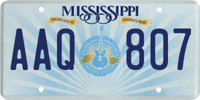 MS license plate AAQ807