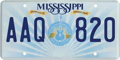 MS license plate AAQ820