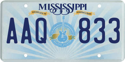 MS license plate AAQ833