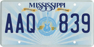 MS license plate AAQ839