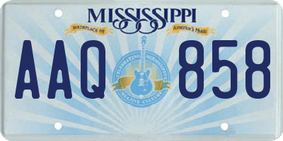 MS license plate AAQ858