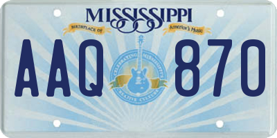 MS license plate AAQ870