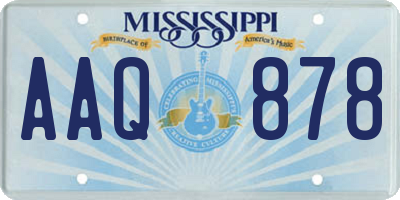 MS license plate AAQ878