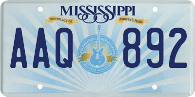 MS license plate AAQ892