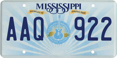 MS license plate AAQ922