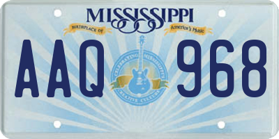 MS license plate AAQ968