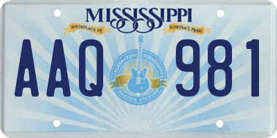 MS license plate AAQ981