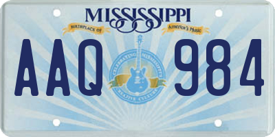 MS license plate AAQ984