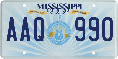 MS license plate AAQ990