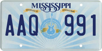 MS license plate AAQ991