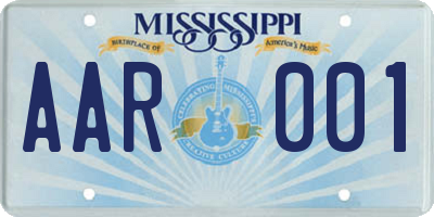 MS license plate AAR001