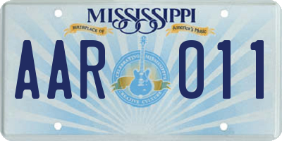 MS license plate AAR011