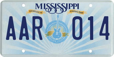 MS license plate AAR014