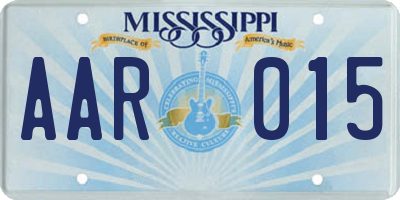 MS license plate AAR015