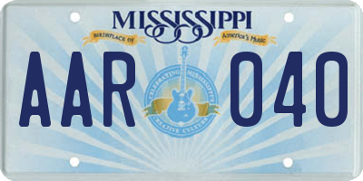 MS license plate AAR040