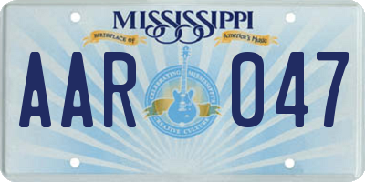 MS license plate AAR047