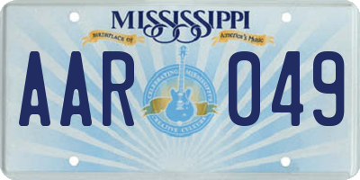 MS license plate AAR049