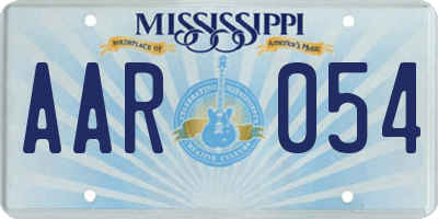 MS license plate AAR054