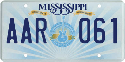 MS license plate AAR061