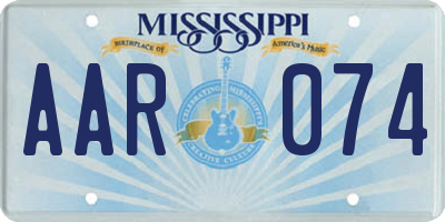 MS license plate AAR074