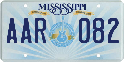 MS license plate AAR082