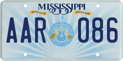 MS license plate AAR086