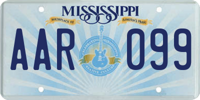 MS license plate AAR099