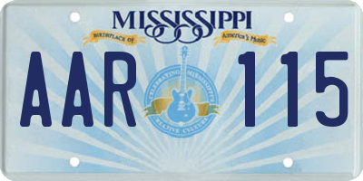 MS license plate AAR115