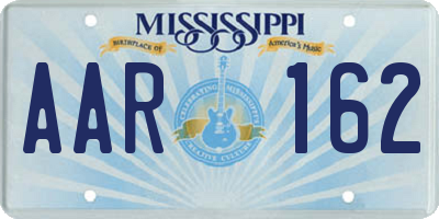 MS license plate AAR162