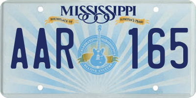 MS license plate AAR165