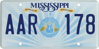 MS license plate AAR178