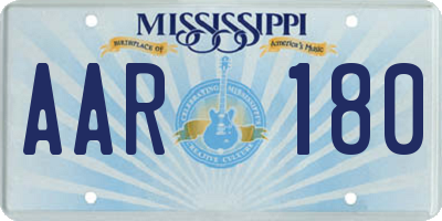 MS license plate AAR180