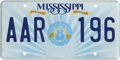 MS license plate AAR196