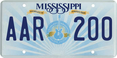 MS license plate AAR200