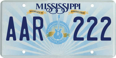 MS license plate AAR222